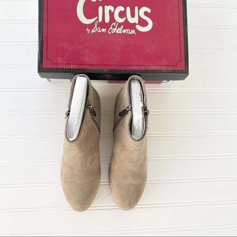 Circus by Sam Edelman Paula Hunter Booties Size 4 Putty Suede Ankle Boots New